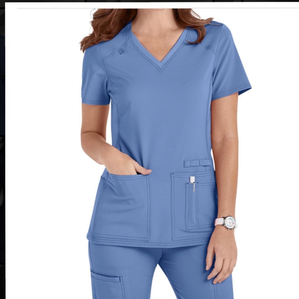 Cherokee iFlex Scrub top M Ceil Blue